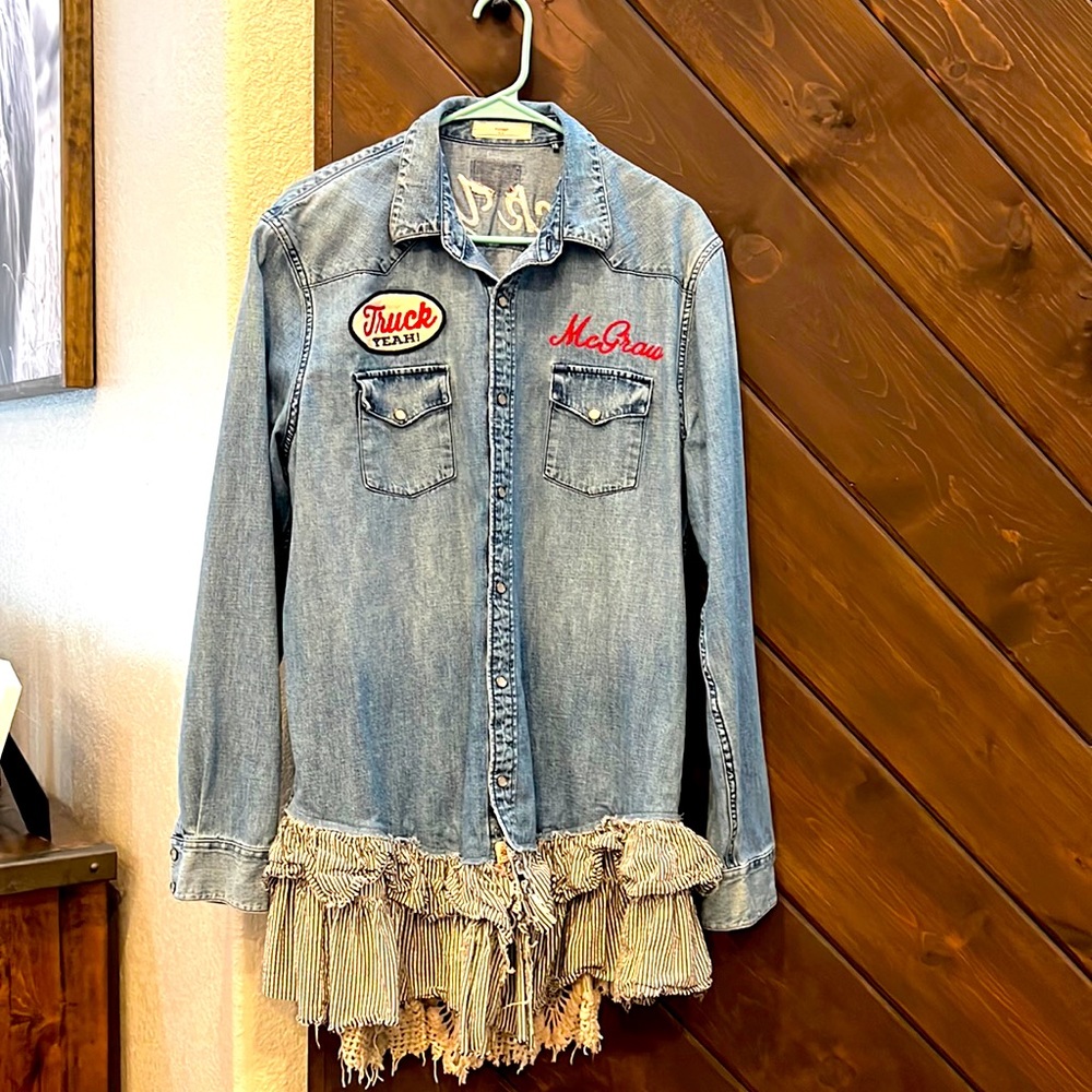 Repurposed denim shirt